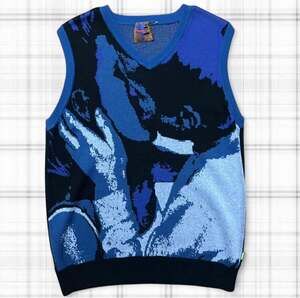 Heaven by Marc Jacobs Blue Kissers Knitted Sweater Vest